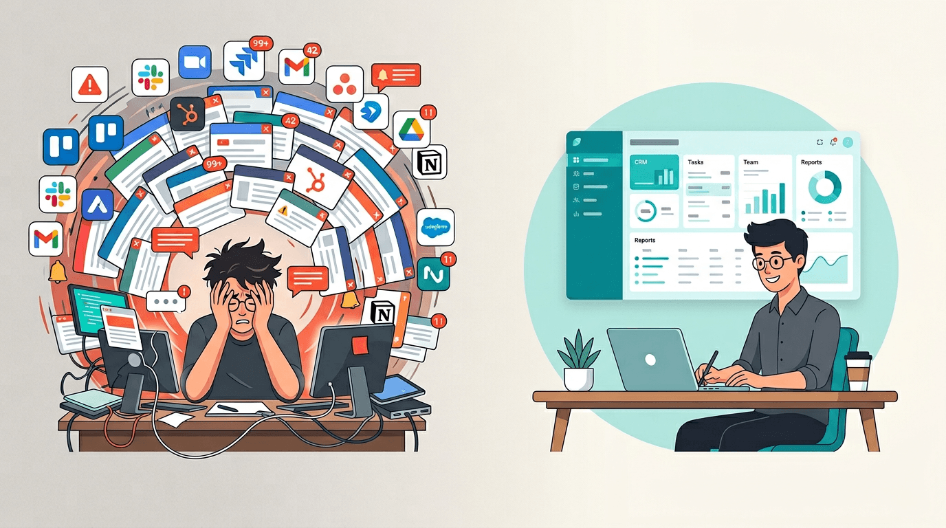 Cover Image for SaaS Fatigue Is Real: How to Go From 10 Tools to One Platform