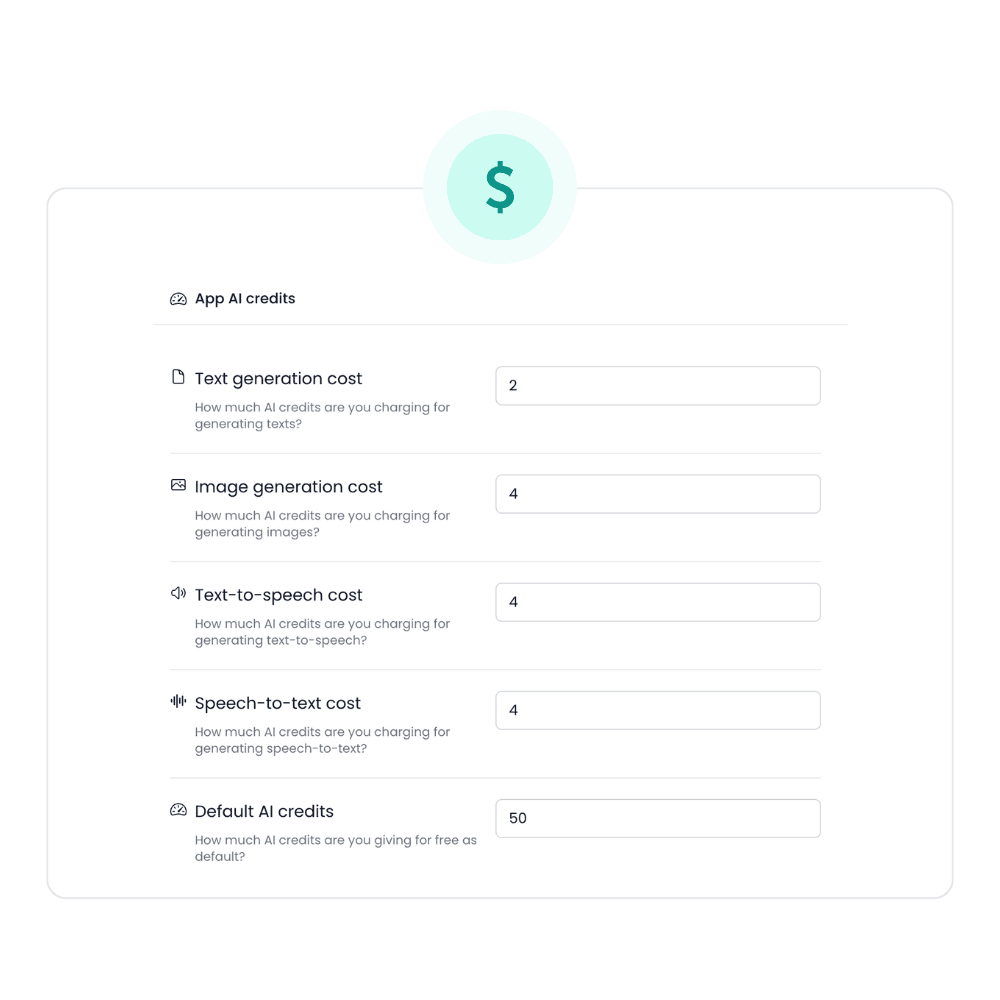 AI credits billing system