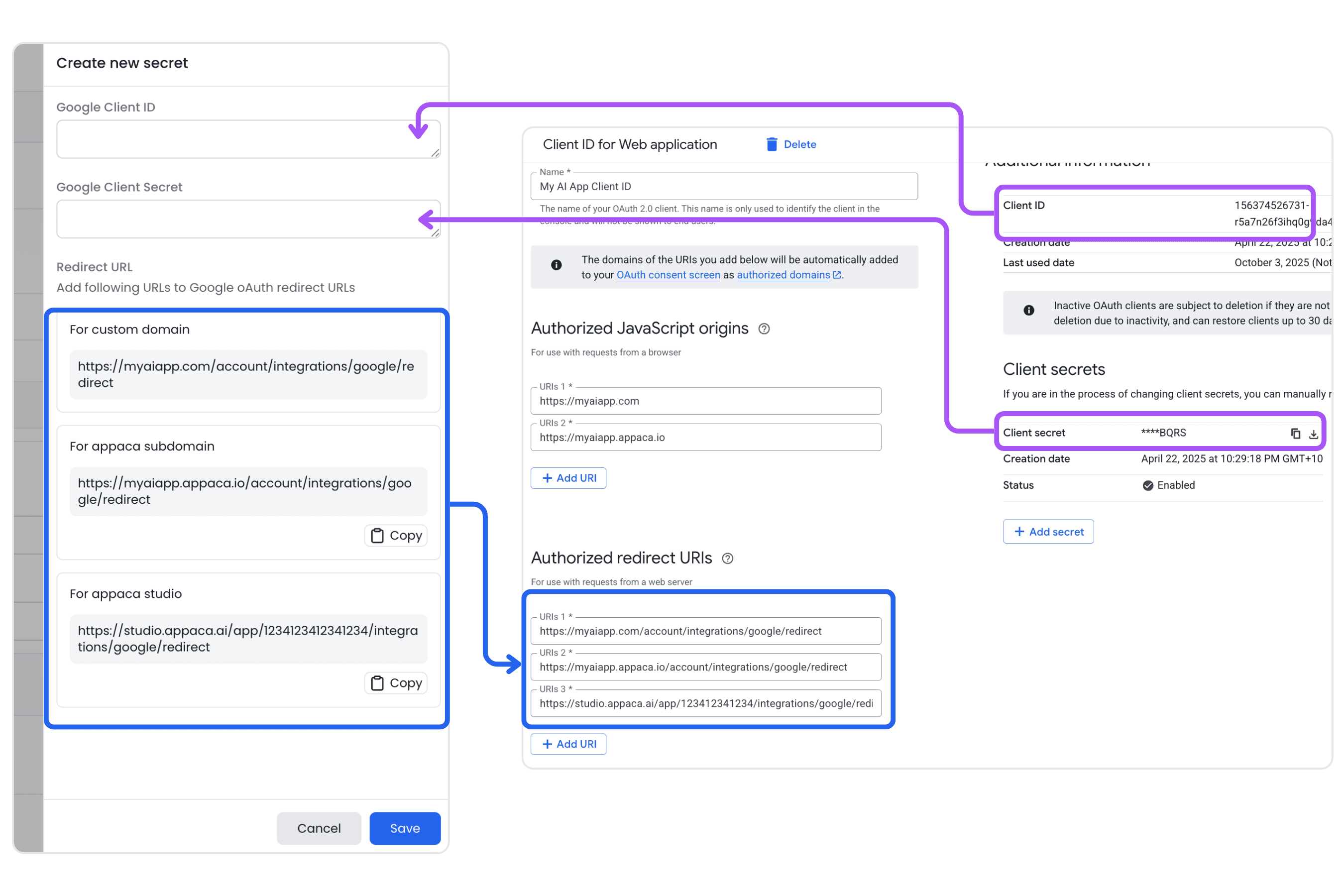 Step 5: Set up Google Sheets Integrations on Appaca
