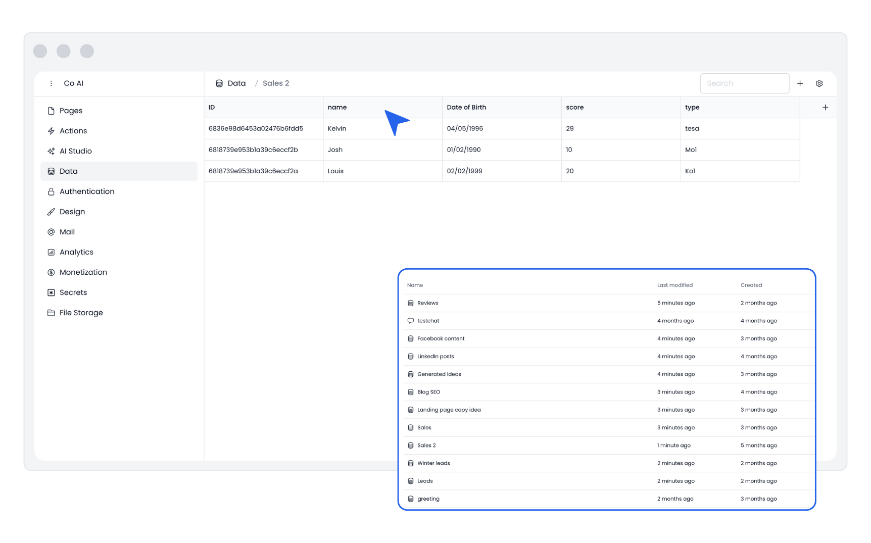 Product showcase