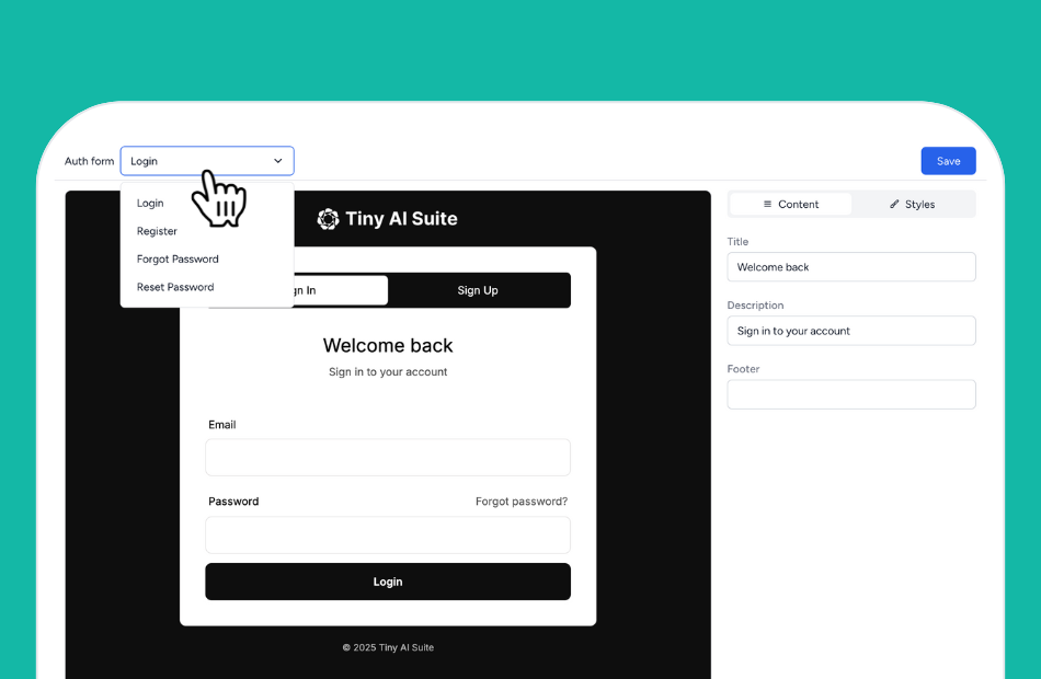 Customise authentication pages
