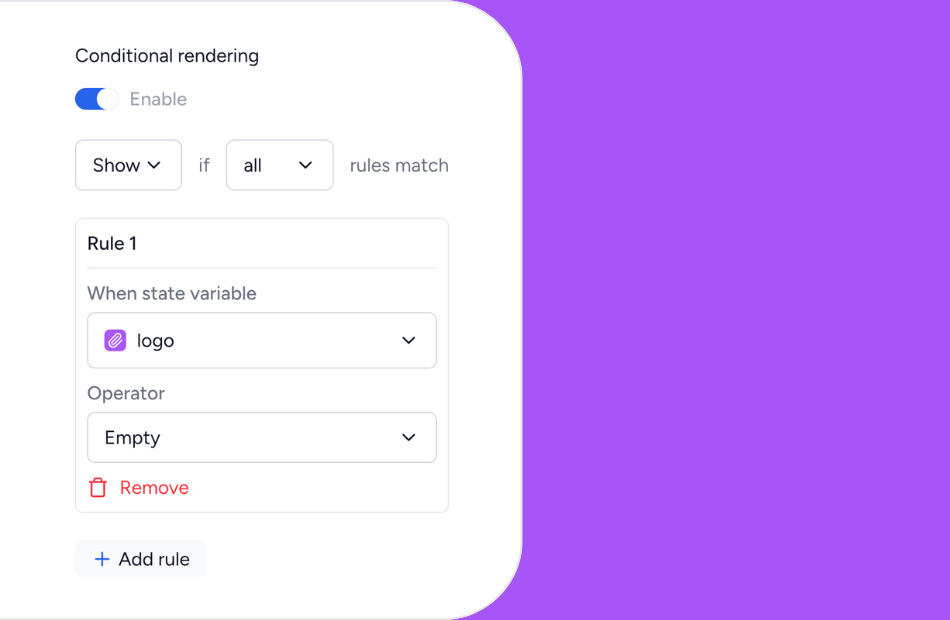 Apply logic in the UI