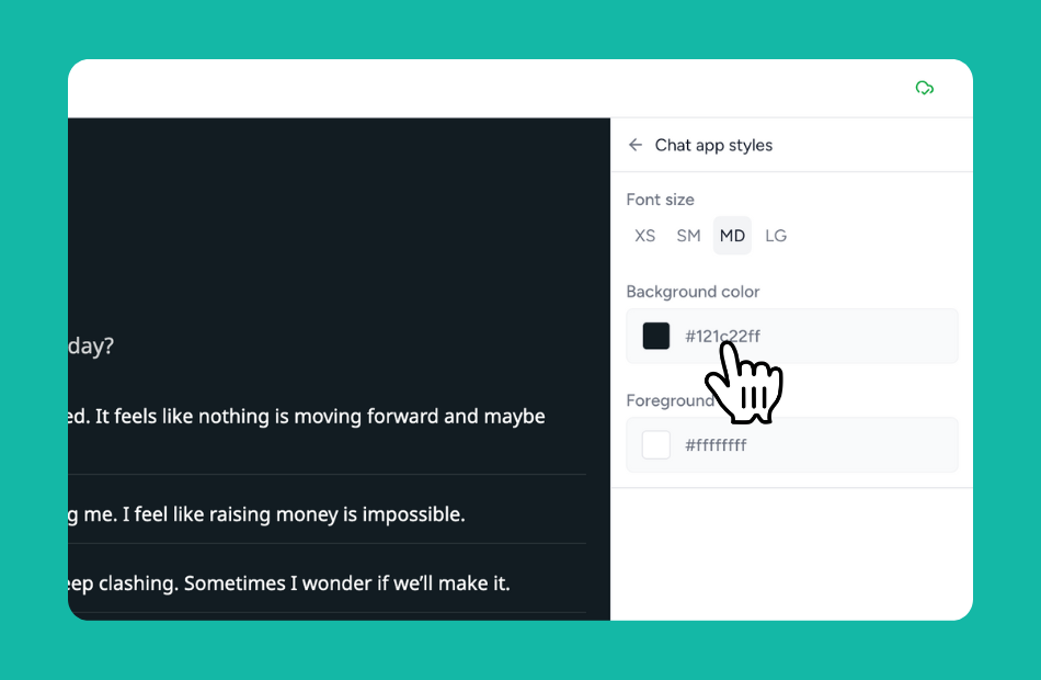 Customize chat style