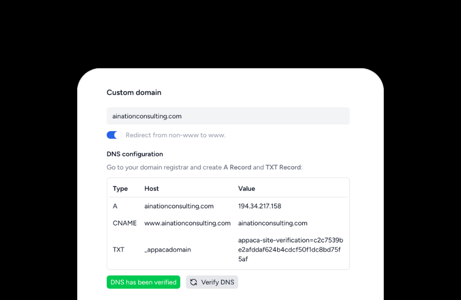 Connect custom domain