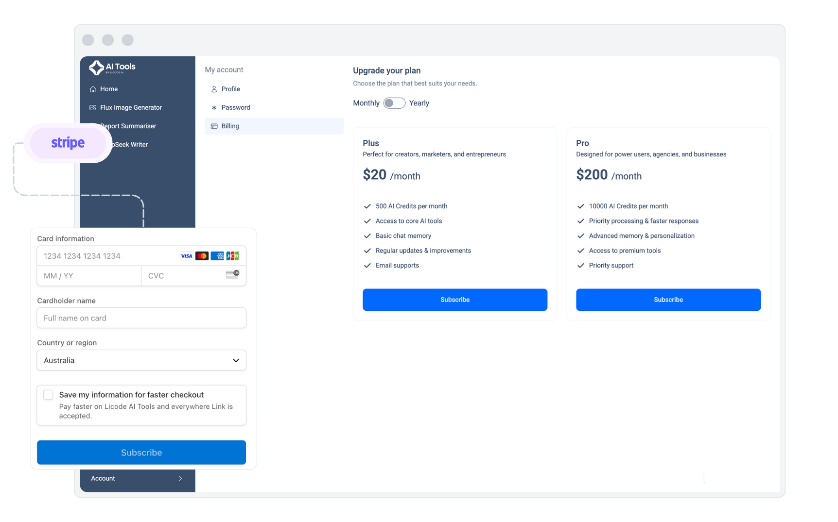 Product showcase